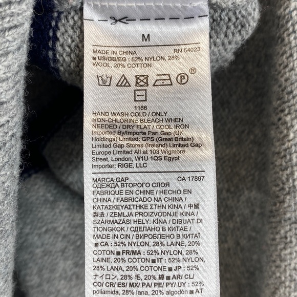 GAP rainbow stripe sweater M wool blend casual colorful comfy crew neck - Picture 7 of 8